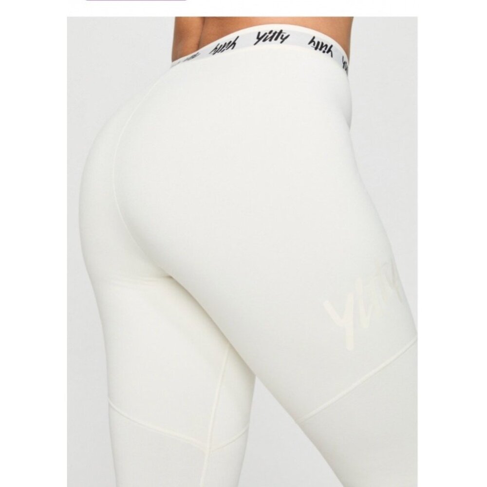 Yitty Lizzo "Major Label" High-Waisted Leggings in White/Ivory - Size XS, NWT